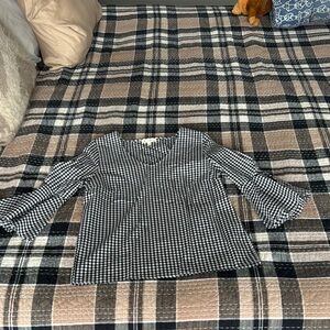Jane and Delancey Black and White Checkered Top